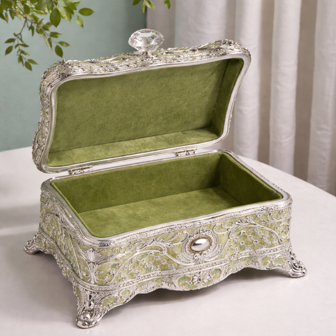 Enamel  Diamond Jewellery Box