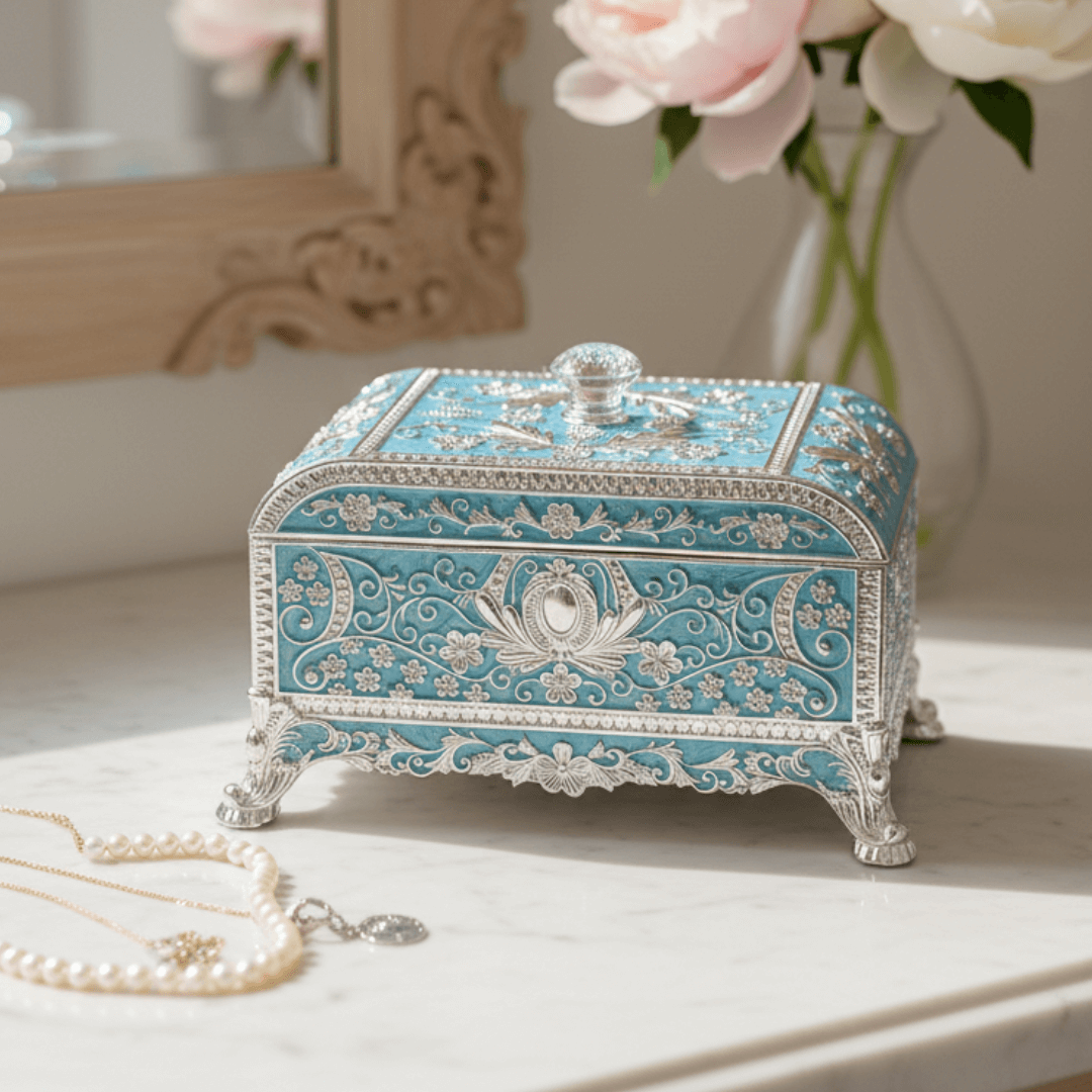 Enamel  Diamond Jewellery Box