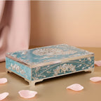 Enamel Peacock Jewellery Box 4 Partition