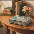 Enamel Peacock Jewellery Box 4 Partition